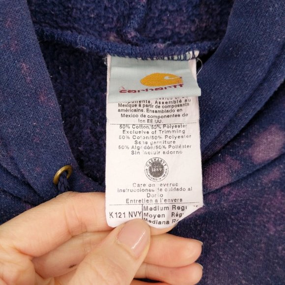 Carhartt Custom Dye Fleece Hoodie Sweatshirt M - Picture 8 of 10